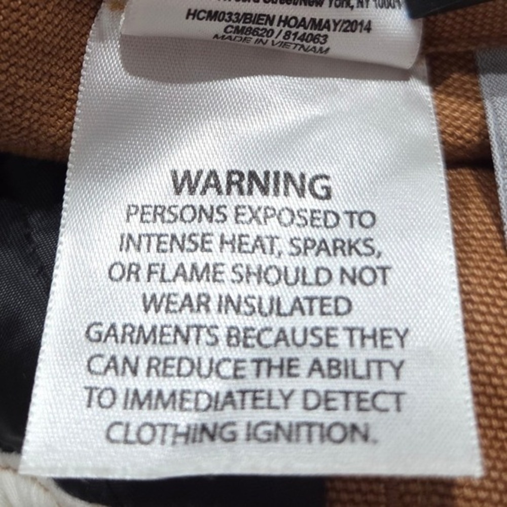Carhartt Insulated Bib Overalls Women 14 Brown Quilt Lined Duck Canvas Dbl Knee - Picture 12 of 12